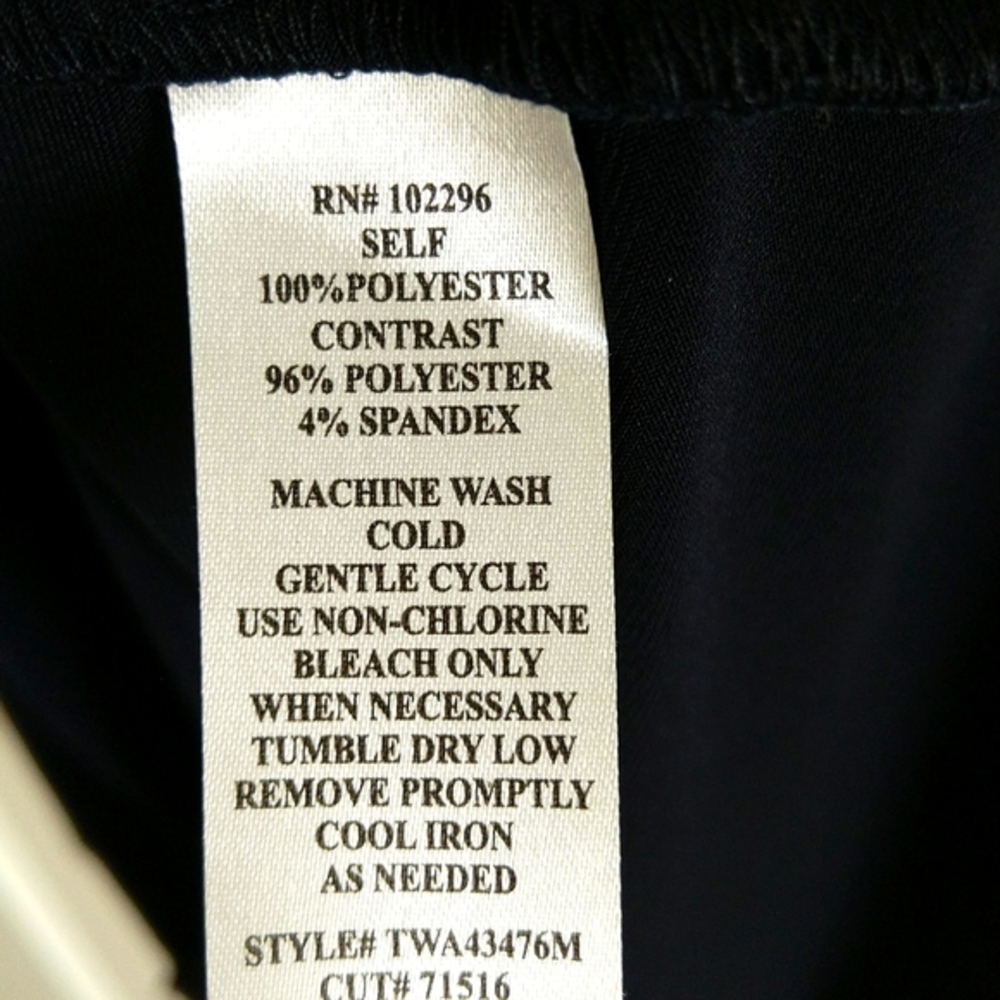 Connected apparel - women's navy blue & white floral chiffon cape dress Size 10 - Picture 10 of 11